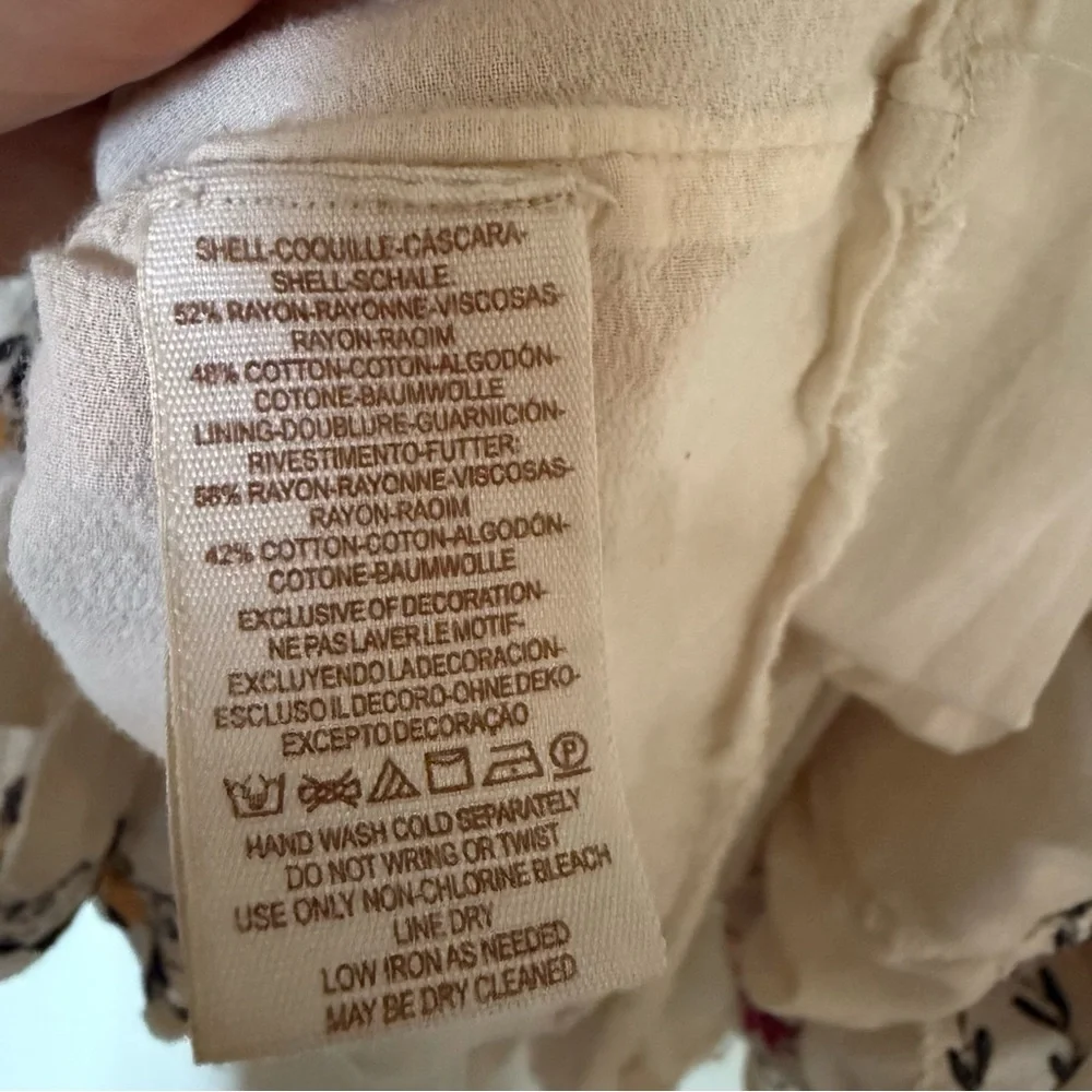 Free People Frida Embroidered Boho Mini Dress Cream XS Festival Peasant - Picture 11 of 13